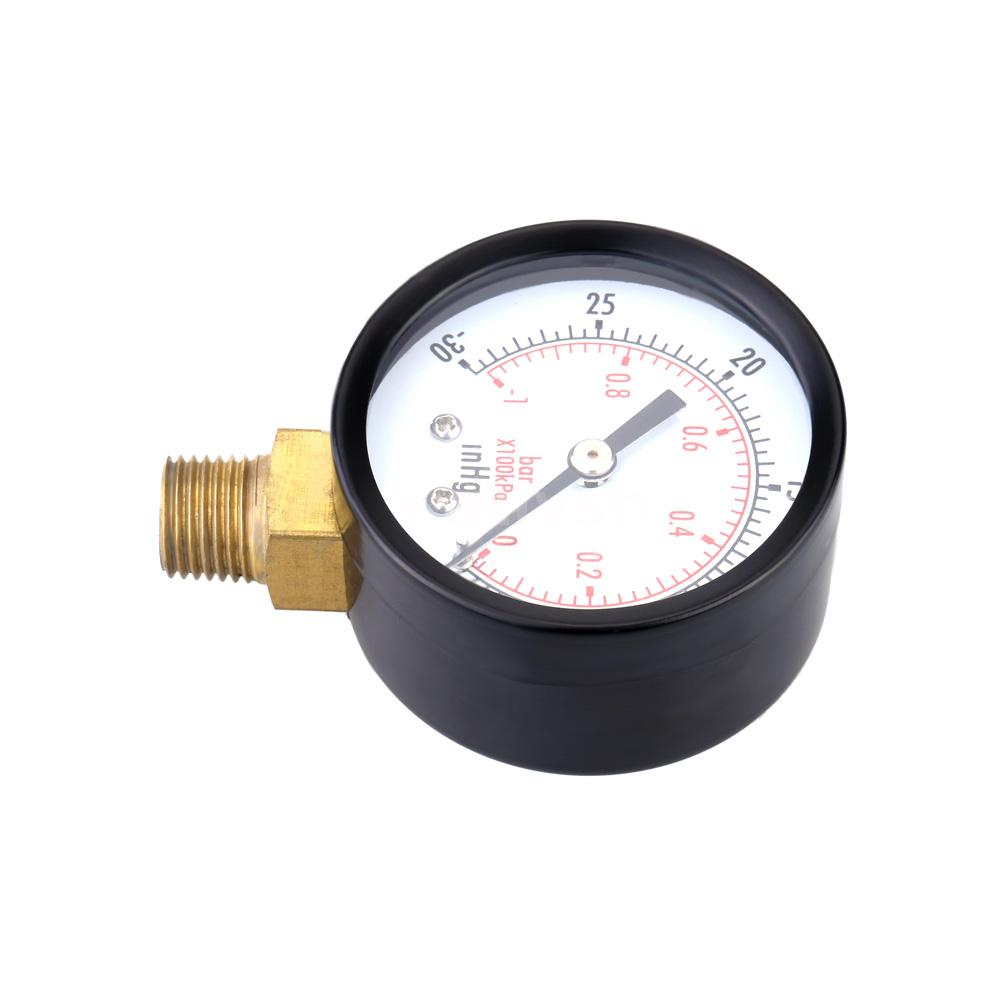 1x 0~-30inHg 0~-1bar Vacuum Pressure Gauge Vacuum Manometer Measuring ...